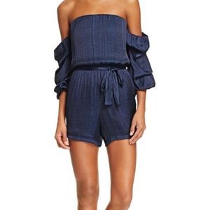 Bardot Navy silk romper